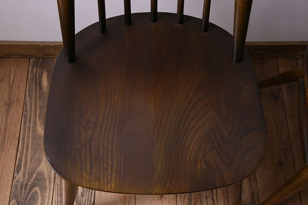 ヴィンテージ家具　イギリス　ERCOL(アーコール)　ビンテージ　ゴールドスミスチェア(ハイバックチェア)　2脚セット