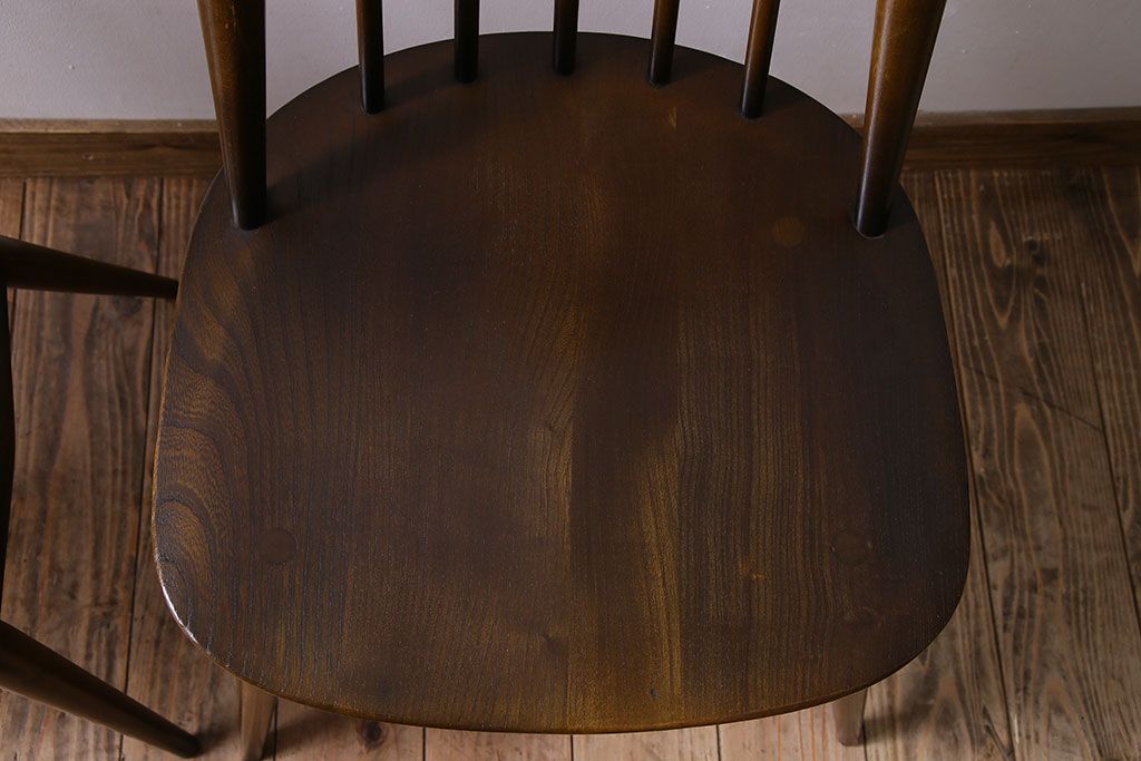 ヴィンテージ家具　イギリス　ERCOL(アーコール)　ビンテージ　ゴールドスミスチェア(ハイバックチェア)　2脚セット
