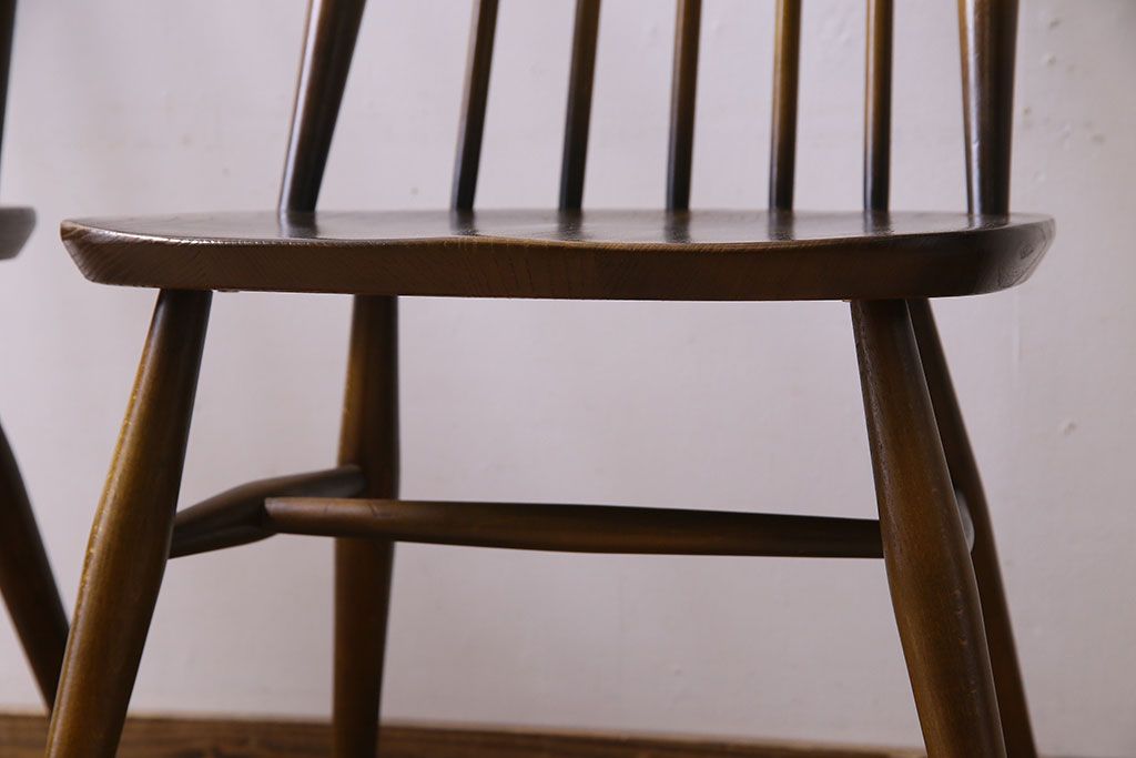 ヴィンテージ家具　イギリス　ERCOL(アーコール)　ビンテージ　ゴールドスミスチェア(ハイバックチェア)　2脚セット