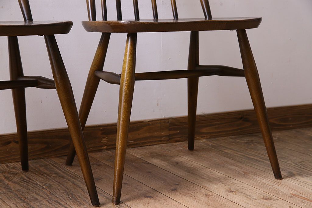 ヴィンテージ家具　イギリス　ERCOL(アーコール)　ビンテージ　ゴールドスミスチェア(ハイバックチェア)　2脚セット