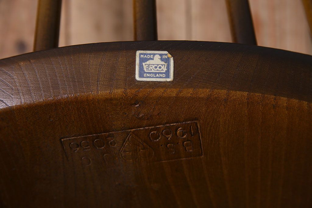 ヴィンテージ家具　イギリス　ERCOL(アーコール)　ビンテージ　ゴールドスミスチェア(ハイバックチェア)　2脚セット