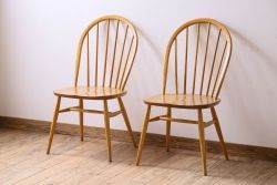 ヴィンテージ家具　イギリス　ERCOL(アーコール)　ビンテージ　ウィンザーダイニングチェア　2脚セット