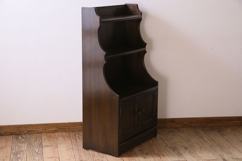 ヴィンテージ家具　ERCOL(アーコール)　イギリスビンテージ　オールドコロニアル　カップボードブックケース(本棚)