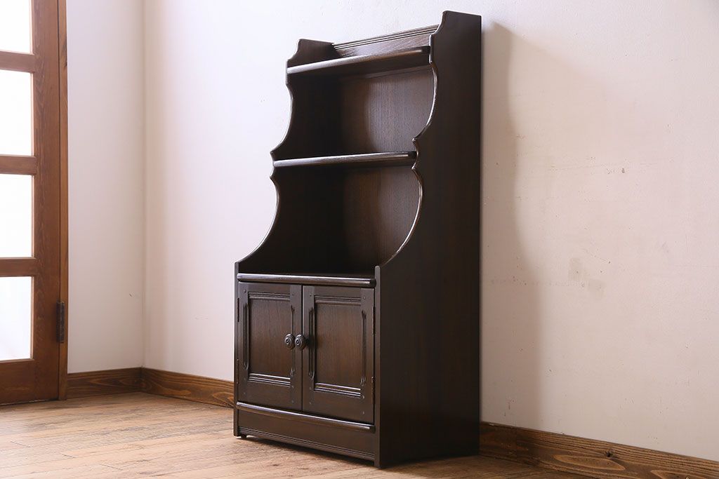 ヴィンテージ家具　ERCOL(アーコール)　イギリスビンテージ　オールドコロニアル　カップボードブックケース(本棚)