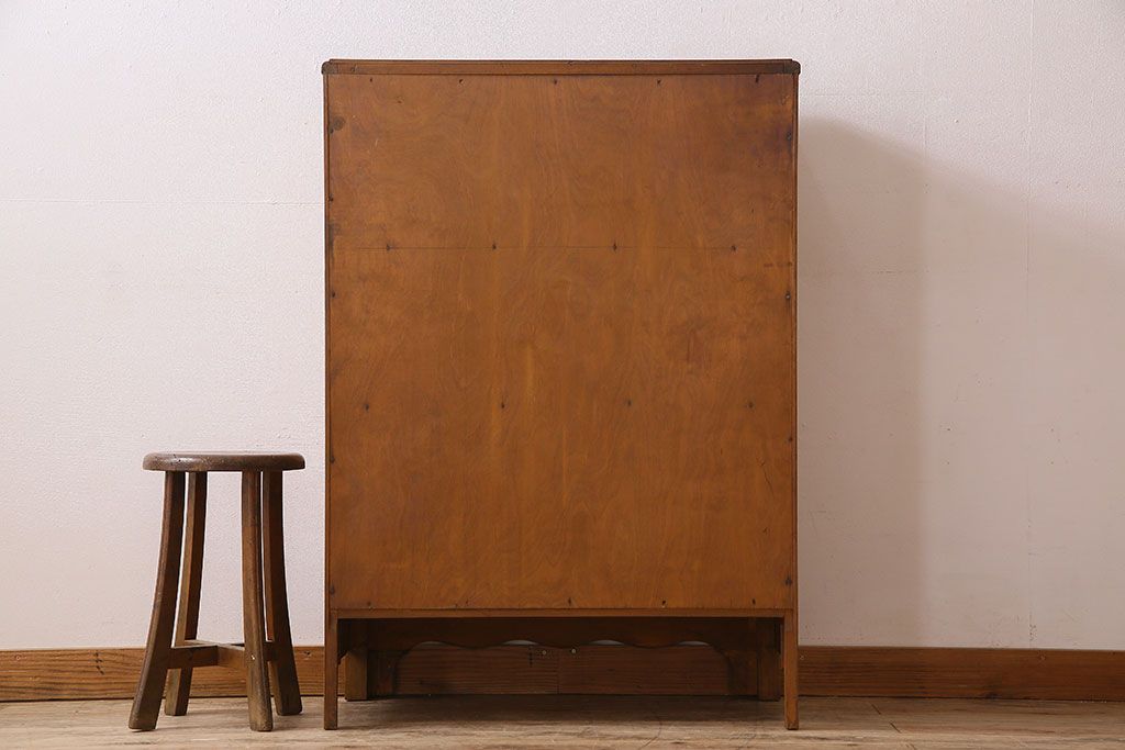 ヴィンテージ家具　1940年　イギリスビンテージ　オーク材製の杢目が美しいチェスト(引き出し)