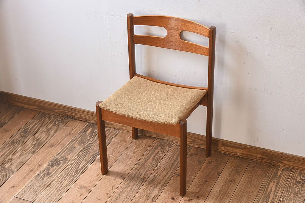 北欧家具　フィンランドASKO製　チーク材　ダイニングチェア(クッション座面チェア)(1)