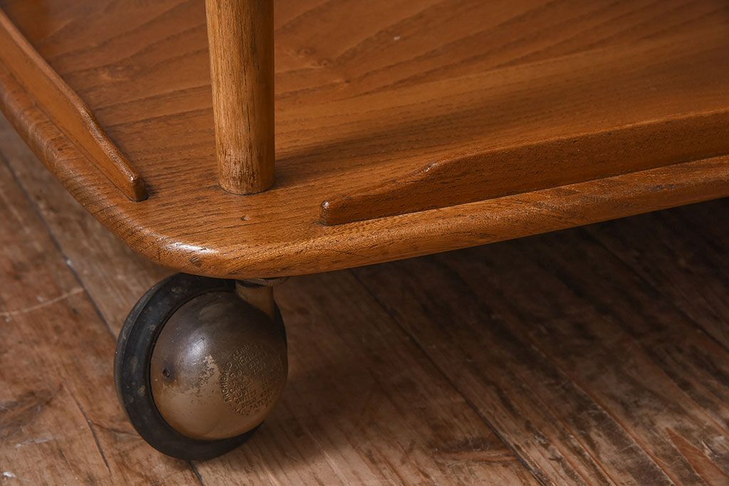 ヴィンテージ家具　ERCOL(アーコール)　イギリスビンテージ　トロリーキャスターワゴン(キッチンワゴン)(2)