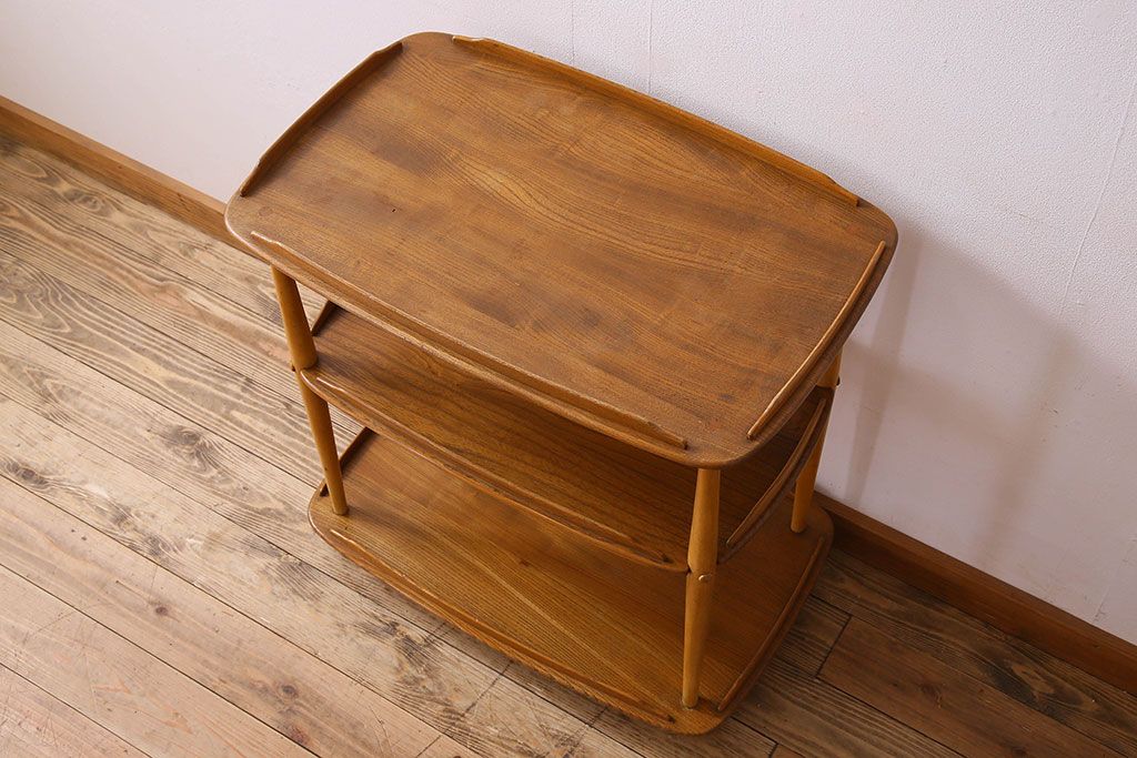 ヴィンテージ家具　ERCOL(アーコール)　イギリスビンテージ　トロリーキャスターワゴン(キッチンワゴン)(3)