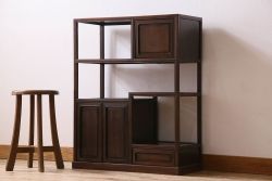 アンティーク家具　時代物 和製アンティーク 紫檀材 飾り棚(茶棚)