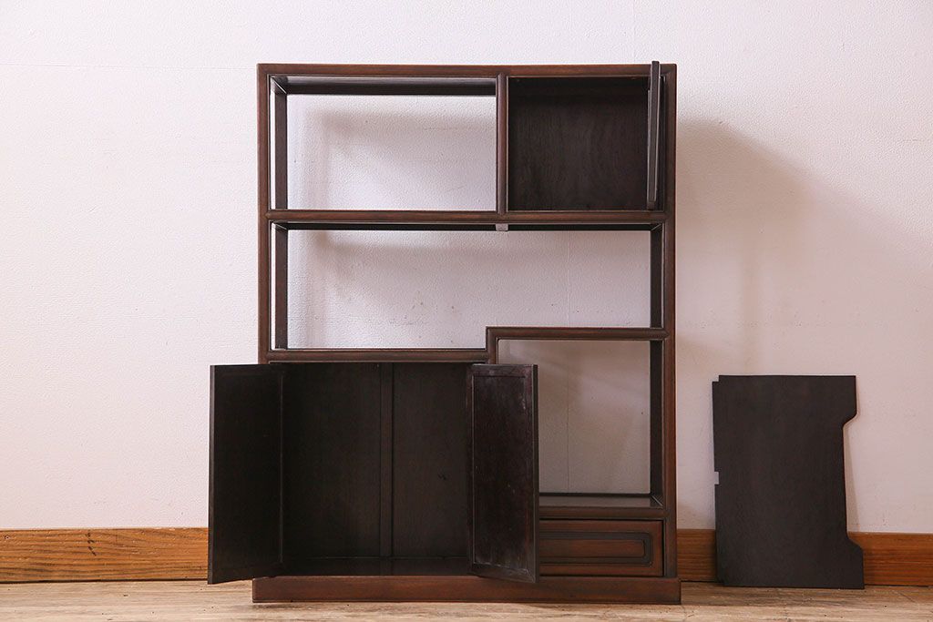 アンティーク家具　時代物 和製アンティーク 紫檀材 飾り棚(茶棚)