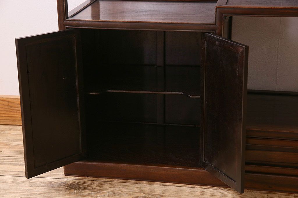 アンティーク家具　時代物 和製アンティーク 紫檀材 飾り棚(茶棚)