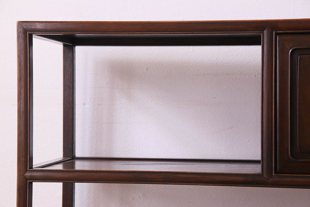 アンティーク家具　時代物 和製アンティーク 紫檀材 飾り棚(茶棚)