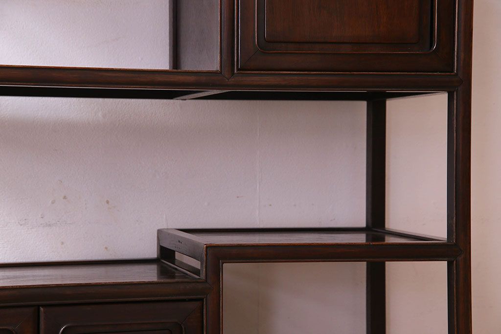 アンティーク家具　時代物 和製アンティーク 紫檀材 飾り棚(茶棚)