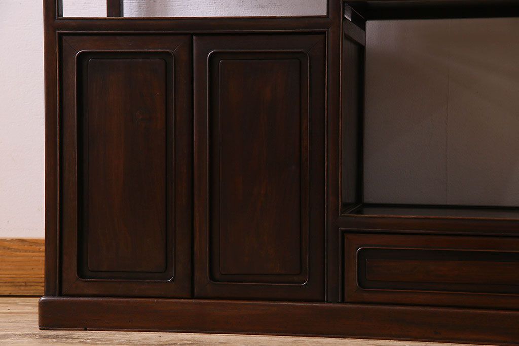 アンティーク家具　時代物 和製アンティーク 紫檀材 飾り棚(茶棚)