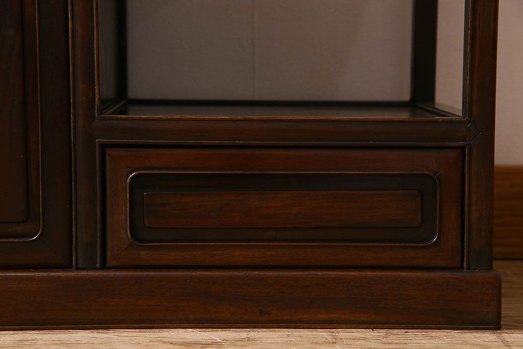 アンティーク家具　時代物 和製アンティーク 紫檀材 飾り棚(茶棚)