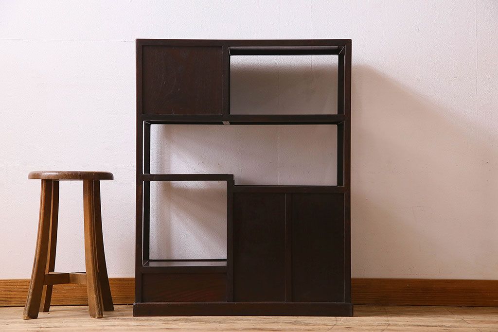 アンティーク家具　時代物 和製アンティーク 紫檀材 飾り棚(茶棚)