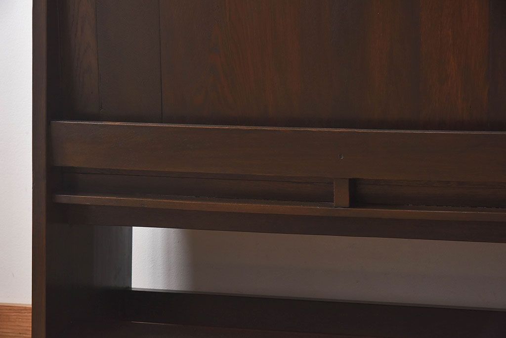 アンティーク家具　和製アンティーク　日本製　ナラ材でできたチャーチベンチ