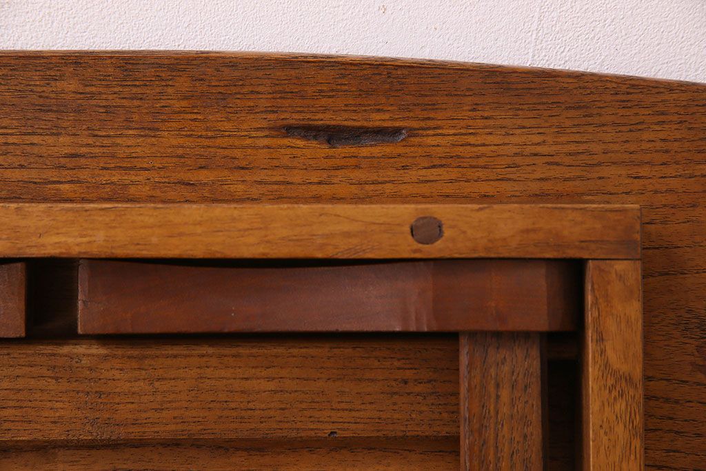レトロ家具　昭和レトロ　栗材　天板の形がお洒落なちゃぶ台