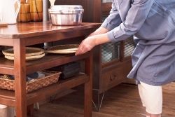 アンティーク家具　大正〜昭和期　ヒノキ材のシンプルな作業台(テーブル)