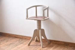 アンティーク家具　1920年代　イギリスアンティーク　シンプルな回転チェア(回転椅子、イス、ダイニングチェア)(R-024870)