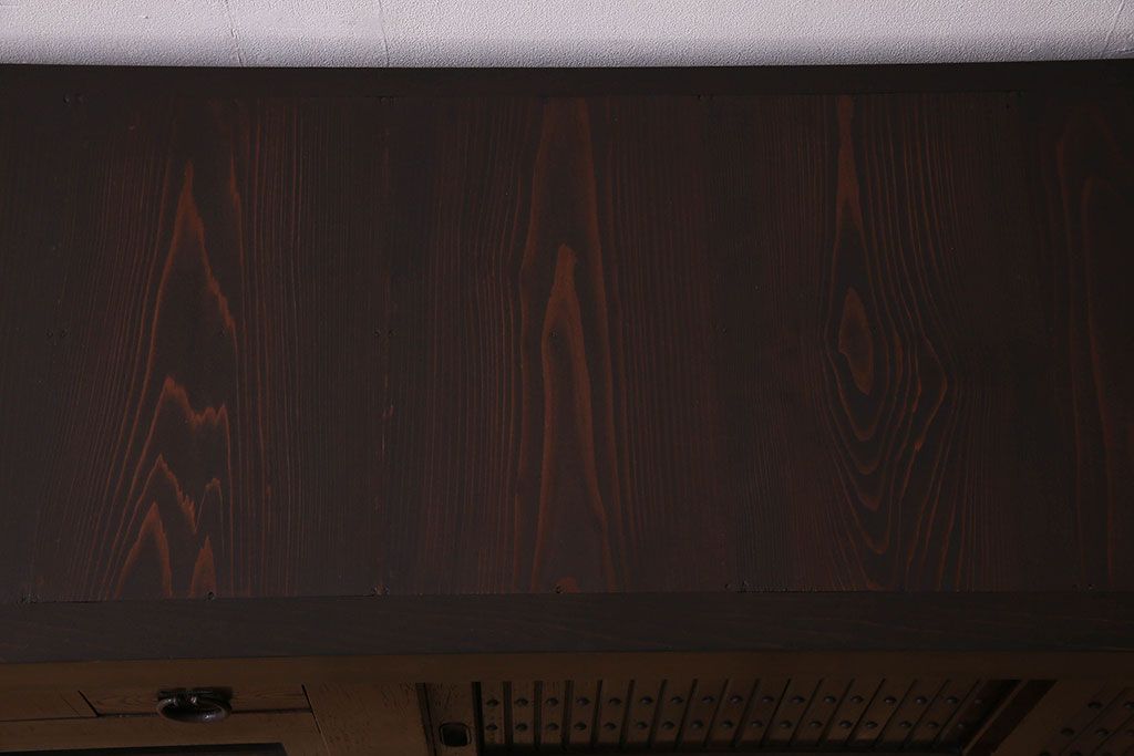 アンティーク家具　明治期　六尺　水屋箪笥ローボード(サイドボード、テレビ台、キャビネット、収納棚)