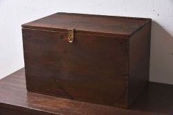 アンティーク雑貨　昭和レトロ　古い木のシンプルなアンティーク収納箱(収納ケース・小箱)