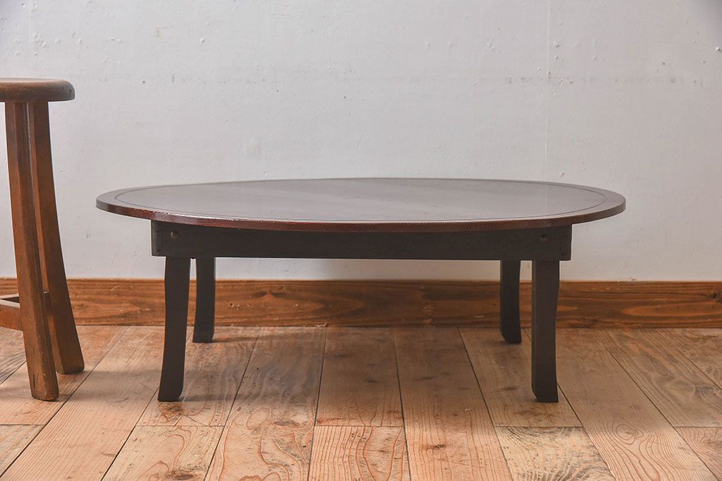 アンティーク家具　和製アンティーク　栗材製のちゃぶ台(テーブル、座卓)