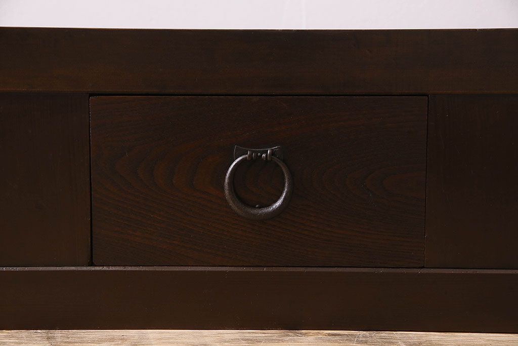 アンティーク家具　和製アンティーク　六尺　水屋箪笥ローボード(テレビ台、キャビネット、収納棚)