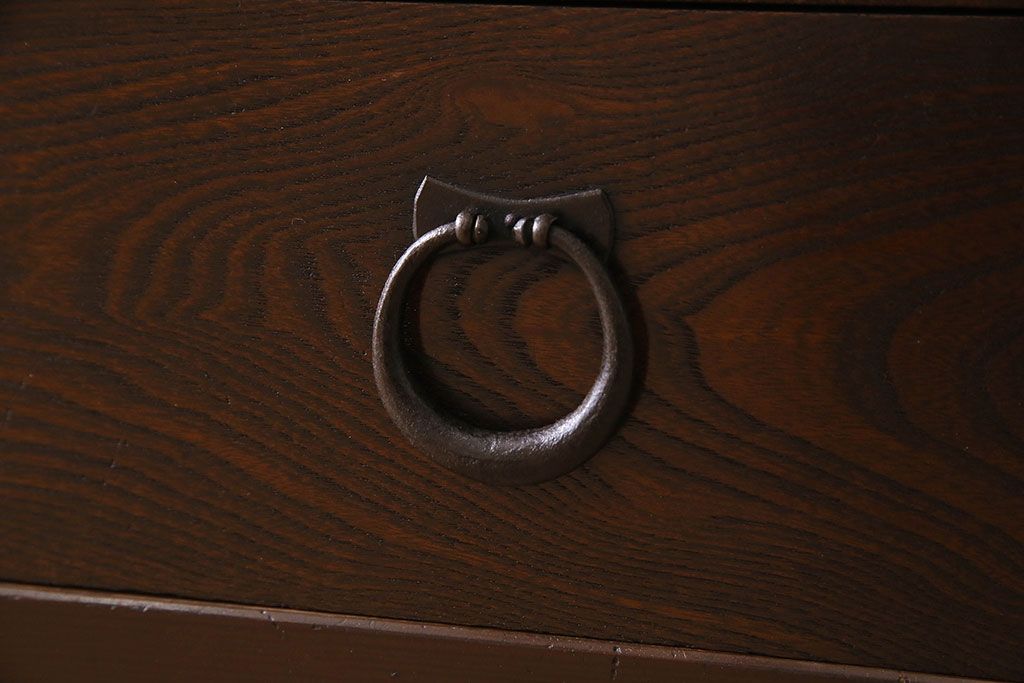 アンティーク家具　和製アンティーク　六尺　水屋箪笥ローボード(テレビ台、キャビネット、収納棚)