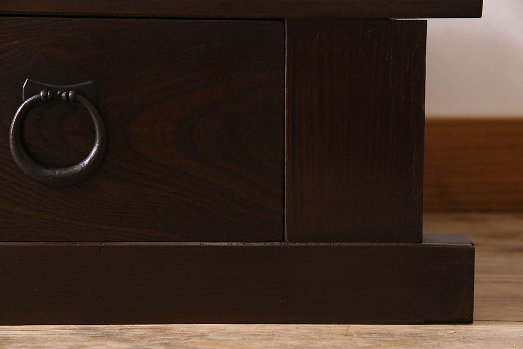 アンティーク家具　和製アンティーク　六尺　水屋箪笥ローボード(テレビ台、キャビネット、収納棚)
