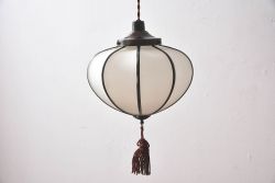 和製アンティーク　上品なほおずき型の電笠(天井照明)(1)