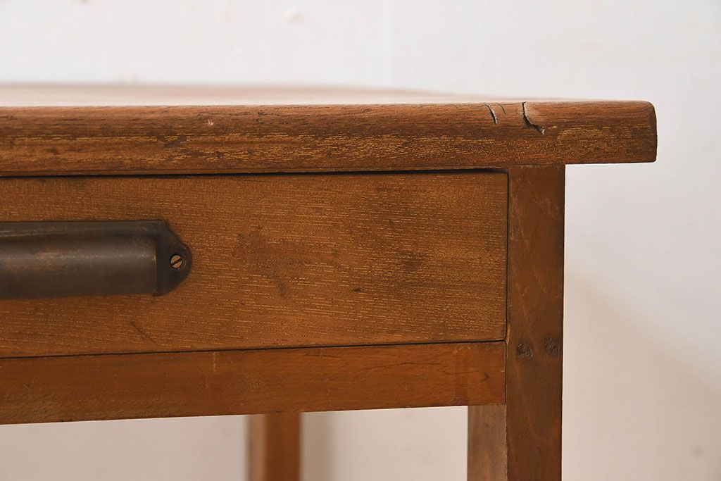 レトロ家具　昭和レトロ　栓材　使い勝手の良い小振りな平机(コンソールテーブル)