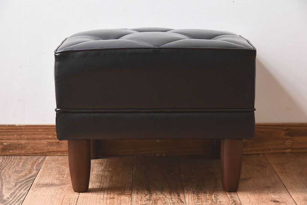 カリモク家具　ビンテージ　レトロなデザインのオットマン(スツール)(2)