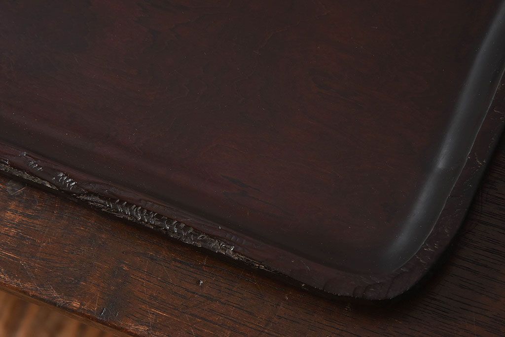紫檀材　一枚板から刳り貫いた重厚感のあるお盆(トレー)