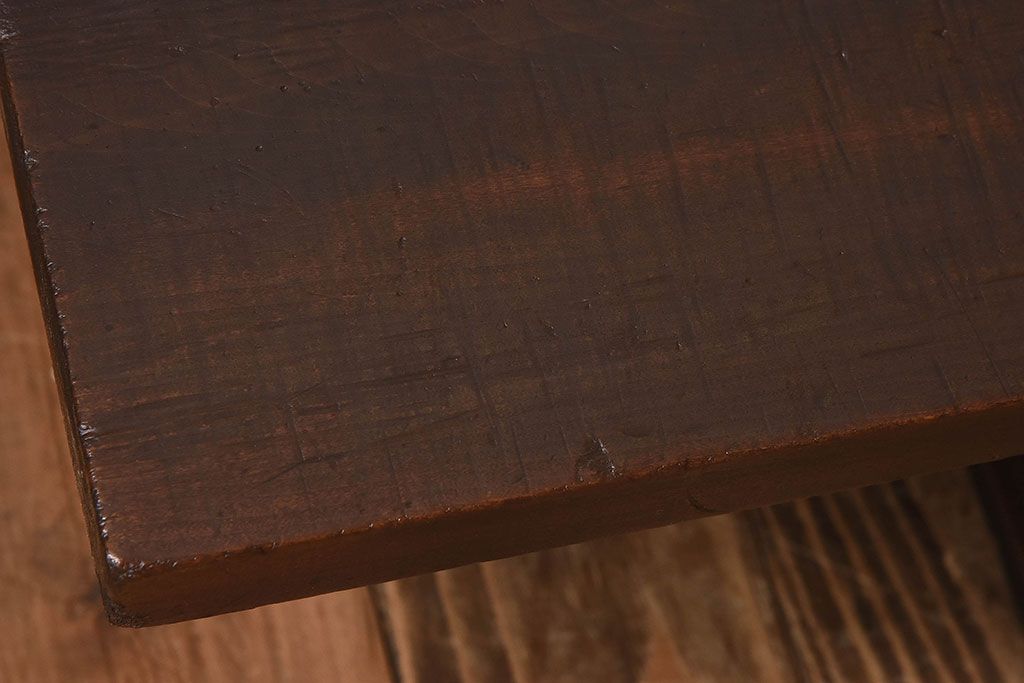 アンティーク家具　和製アンティーク　天板一枚板!小引き出し付きの組み立て式裁ち板(ローテーブル)