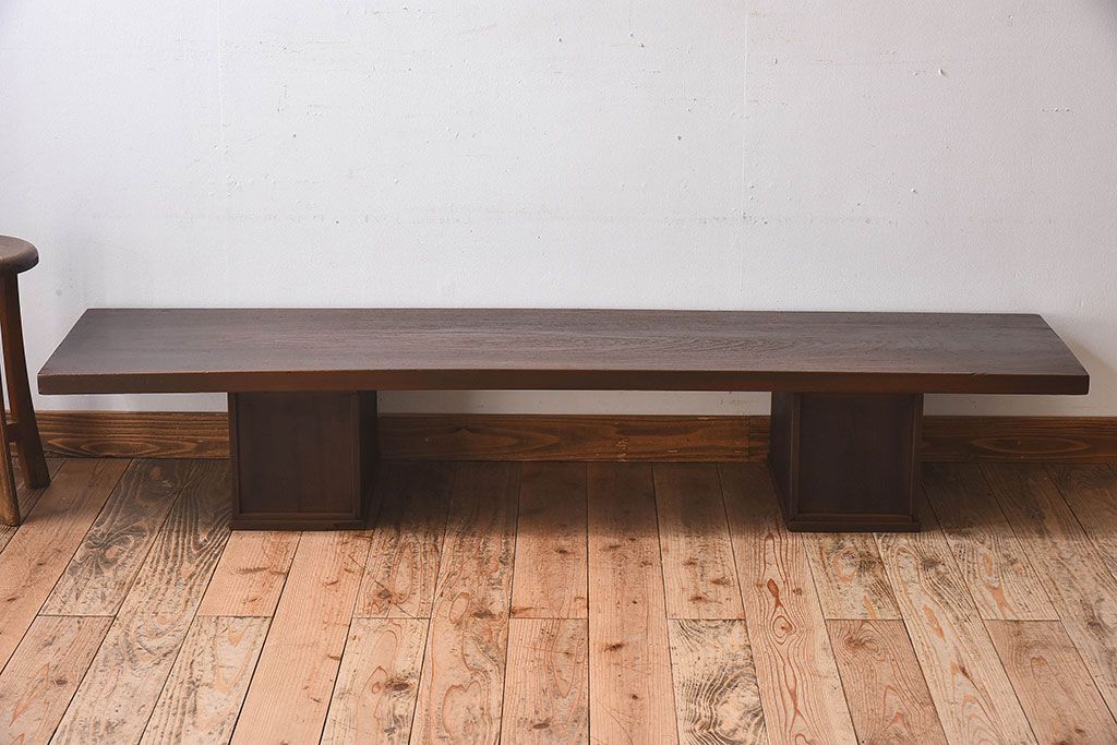 アンティーク家具　和製アンティーク　天板一枚板!小引き出し付きの組み立て式裁ち板(ローテーブル)