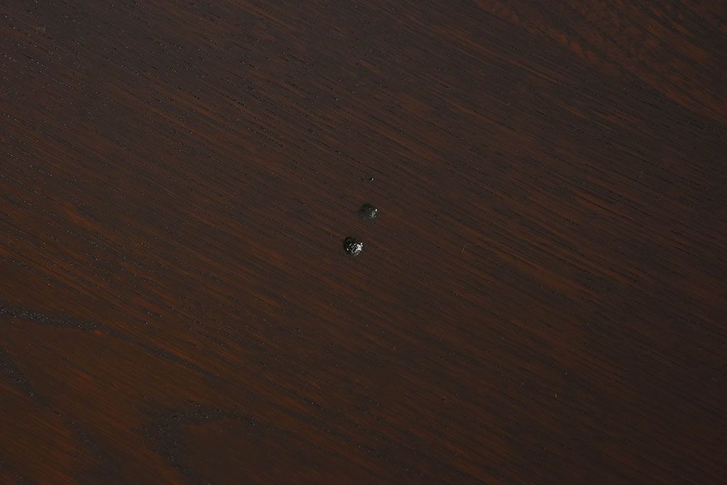 レトロ家具　昭和レトロ　古いナラ材の重厚な片袖机(学習机、在宅ワーク、在宅用デスク)