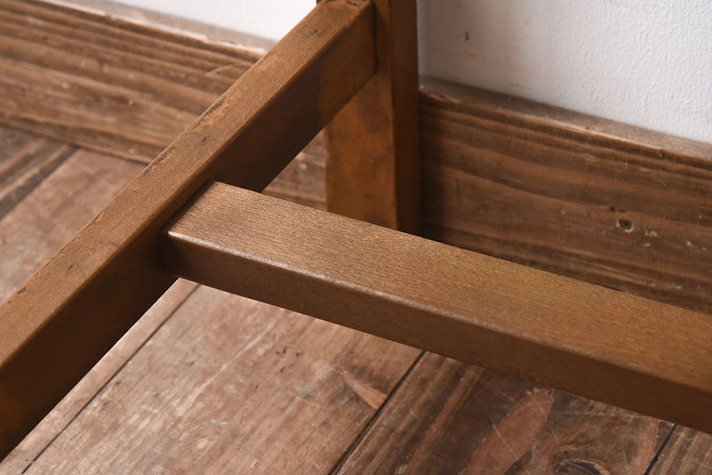 アンティーク雑貨　昭和レトロ　引き出し付き!シンプルなデザインのサイドテーブル(花台)
