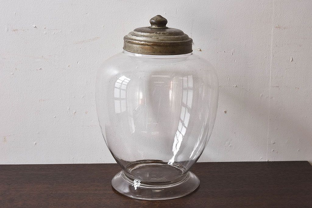 アンティーク雑貨　昭和レトロ　愛らしいデザインの地球瓶(ガラス瓶)(2)
