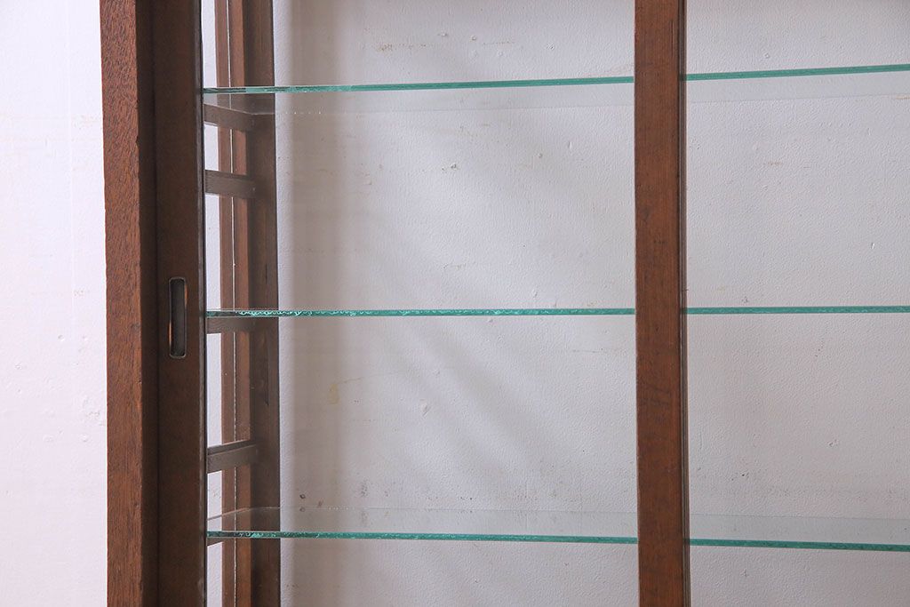 アンティーク家具　和製アンティーク　タバコ屋で使われていた薄型ガラスケース(ショーケース、収納棚、陳列棚)