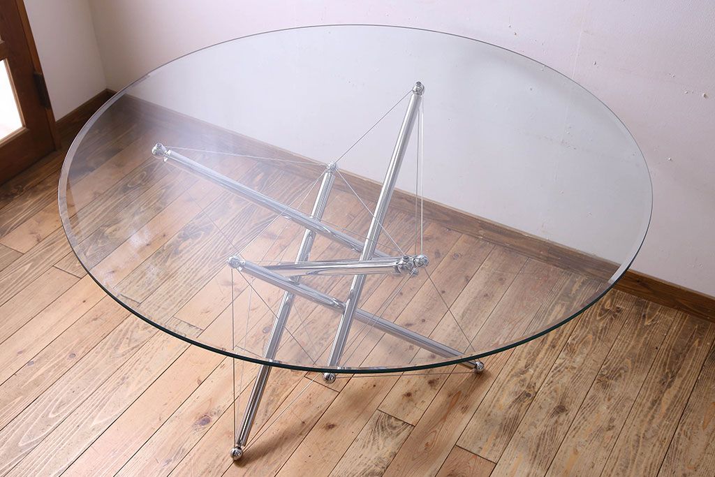 中古 Cassina(カッシーナ)製 714 ガラステーブル(センターテーブル