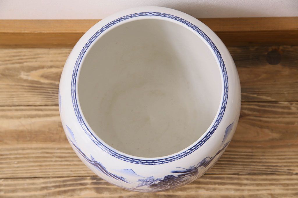 お値下げ⤵️ 火鉢 鉢カバー 骨董品 山水画 - メルカリ