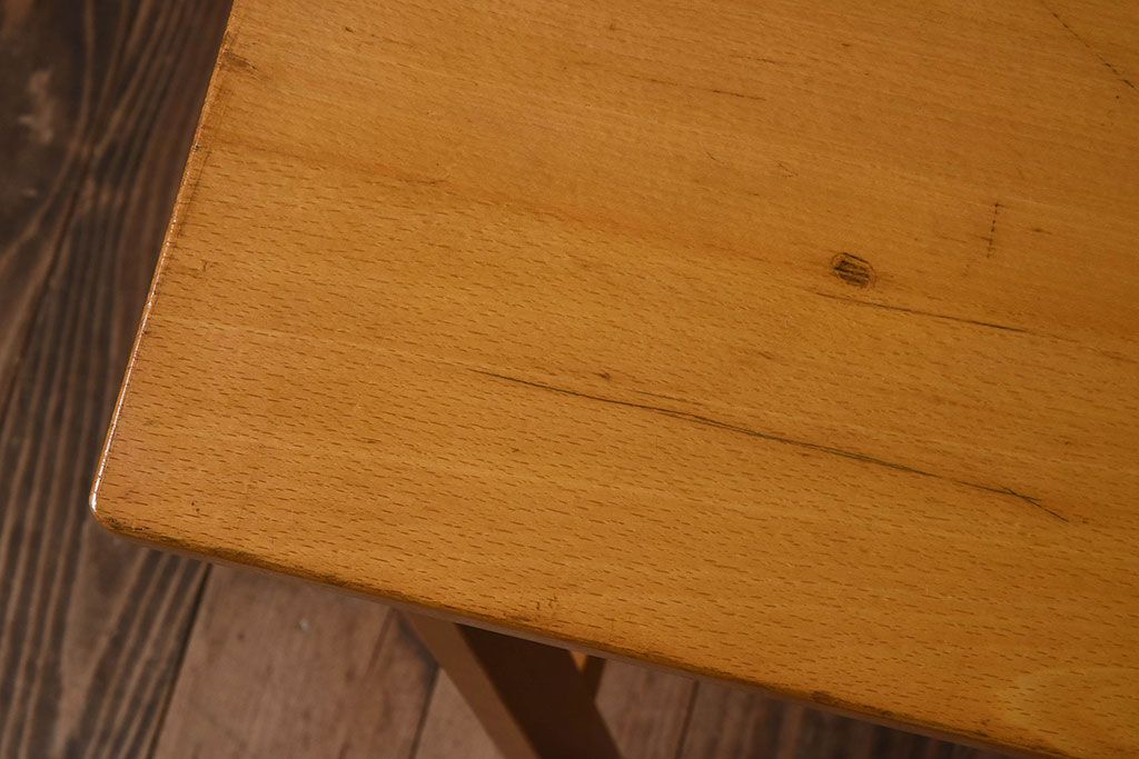 ヴィンテージ家具　イギリスビンテージ　温か味のある色味が素敵な折り畳みデスク(机、在宅ワーク、在宅用作業台)(1)