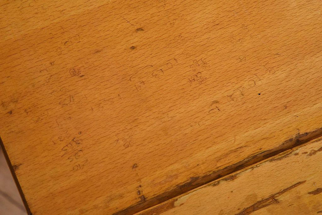 ヴィンテージ家具　イギリスビンテージ　温か味のある色味が素敵な折り畳みデスク(机、在宅ワーク、在宅用作業台)(3)