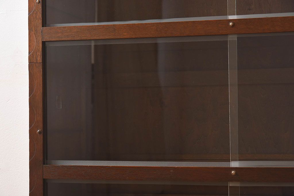 【N様ご成約済み】和製アンティーク　日本楽器(ヤマハ・山葉)　ナラ材　スタッキングブックケース(収納棚、飾り棚、本箱、コレクションケース)