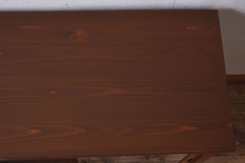 レトロ家具　昭和レトロ　気泡ガラスが味わい深い小振りな収納棚(戸棚、キャビネット)
