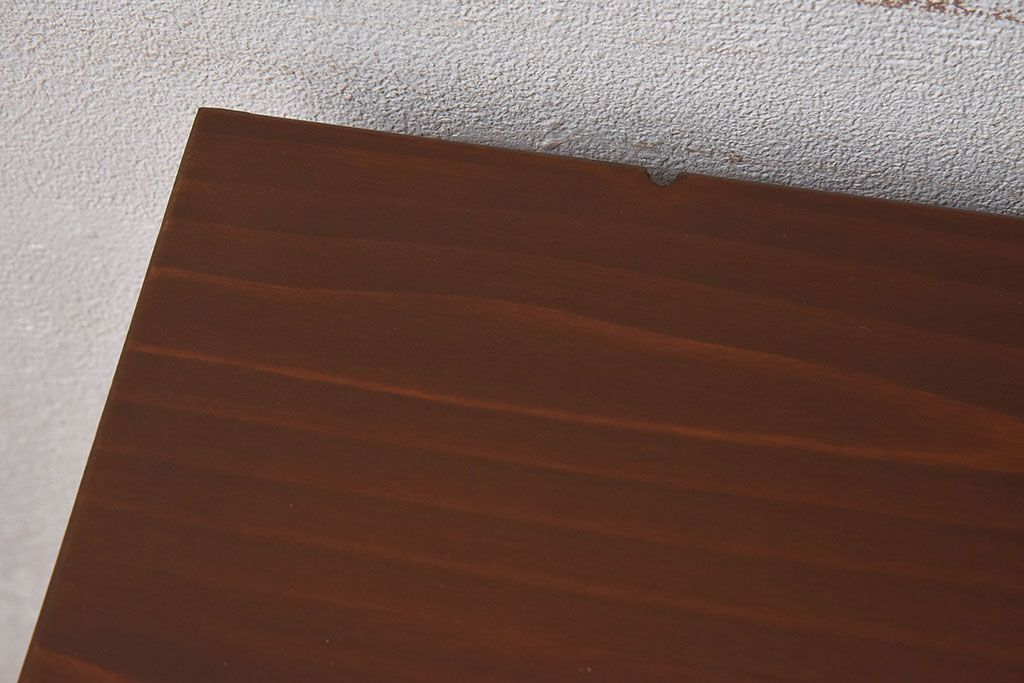 レトロ家具　昭和レトロ　気泡ガラスが味わい深い小振りな収納棚(戸棚、キャビネット)