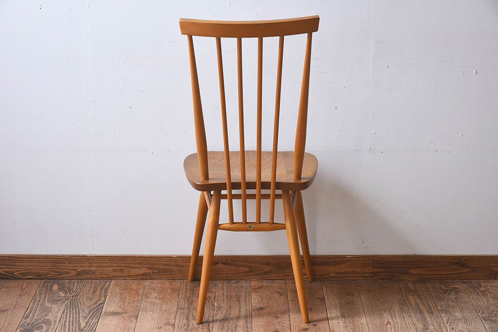 ヴィンテージ家具　イギリスビンテージ　ERCOL(アーコール)　シンプルなデザインのチェア(ダイニングチェア、椅子)(1)