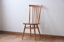 ヴィンテージ家具　イギリスビンテージ　ERCOL(アーコール)　シンプルなデザインのチェア(ダイニングチェア、椅子)(2)