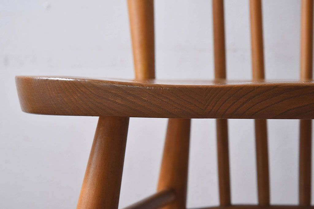ヴィンテージ家具　イギリスビンテージ　ERCOL(アーコール)　シンプルなデザインのチェア(ダイニングチェア、椅子)(2)